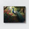 Sense Canvas Peacock Vibrant Garden 6 Canvas Art - Home Decor Wall Art Print Poster Painting Small 16x12 / 0.75" view 4