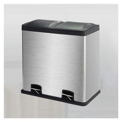 DYPASA Wastepaper Basket Large Capacity Pedal Trash Can Household Stainless Steel Garbage Classification Trash Can Covered Closable Trash Bin48L/12.6 Gallon Garbage Can Garbage Can