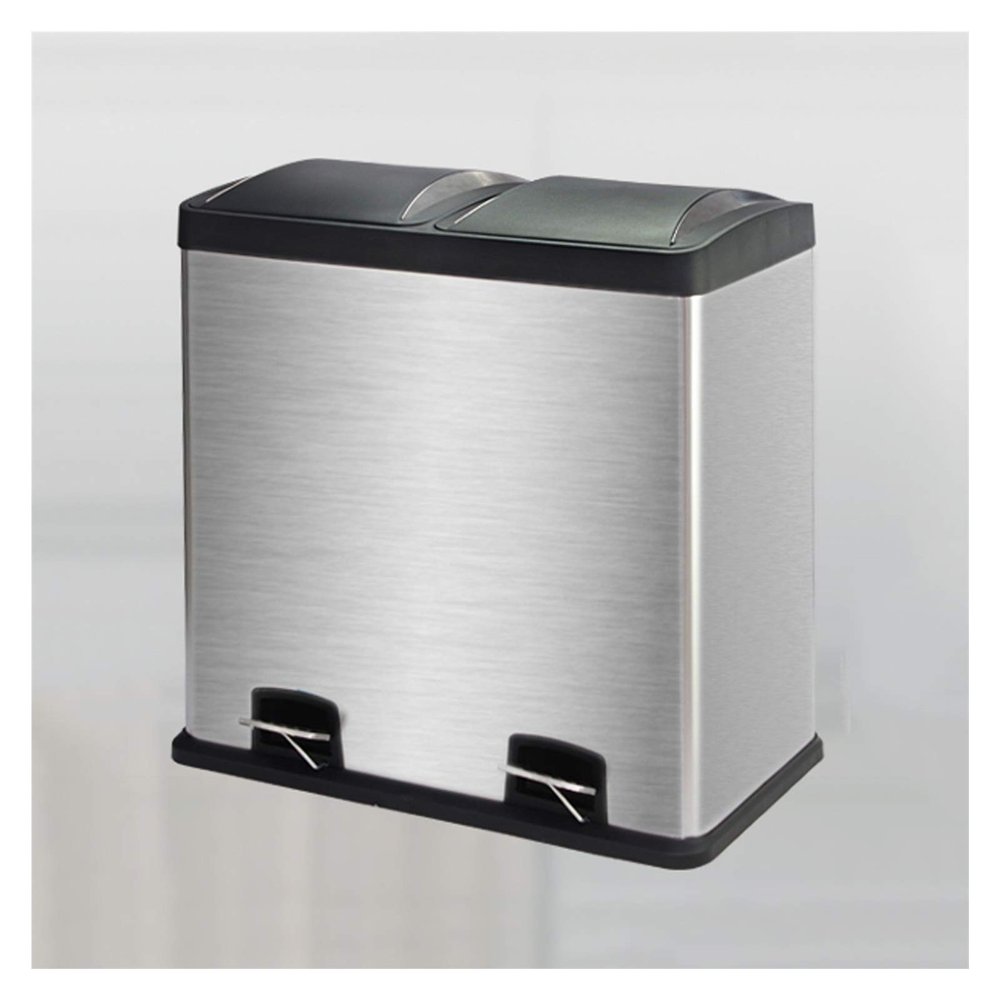 DYPASA Wastepaper Basket Large Capacity Pedal Trash Can Household Stainless Steel Garbage Classification Trash Can Covered Closable Trash Bin48L/12.6 Gallon Garbage Can Garbage Can