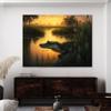 Sense Canvas Alligator In Swamp With Sunset 15 Canvas Art - Home Decor Wall Art Print Poster Painting Large 40x30 / 1.5" view 2
