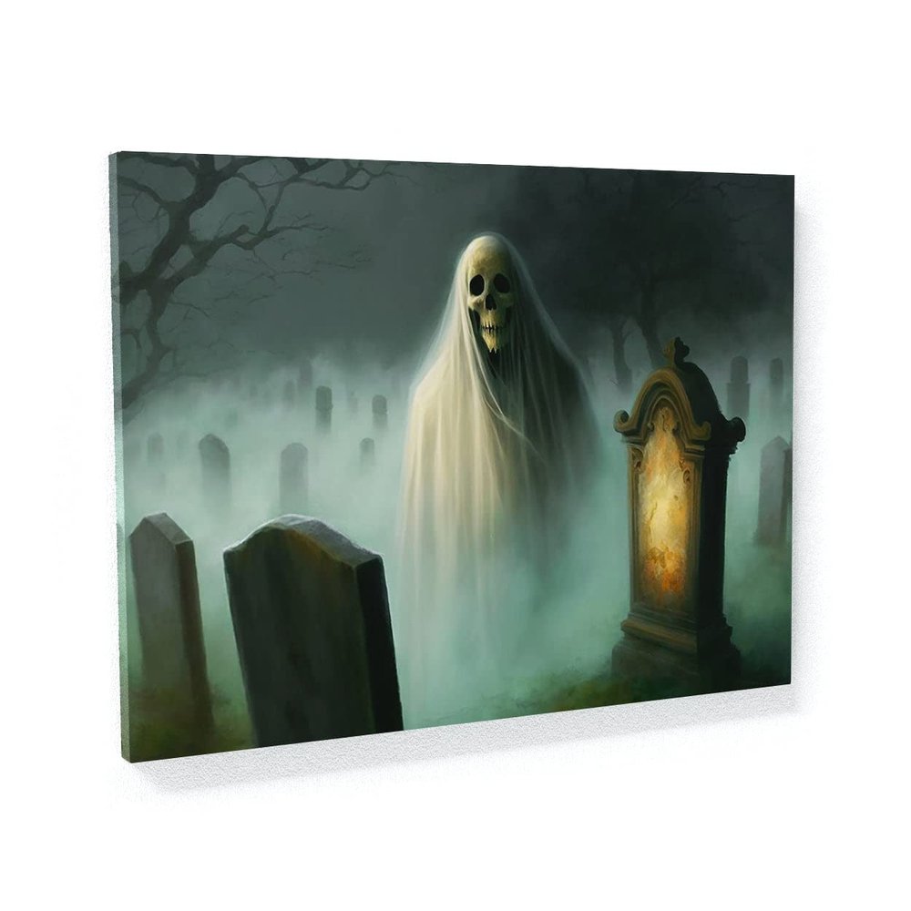 Sense Canvas Ghost Ghostly Apparition 2 Canvas Art - Home Decor Wall Art Print Poster Painting Small 16x12 / 0.75"