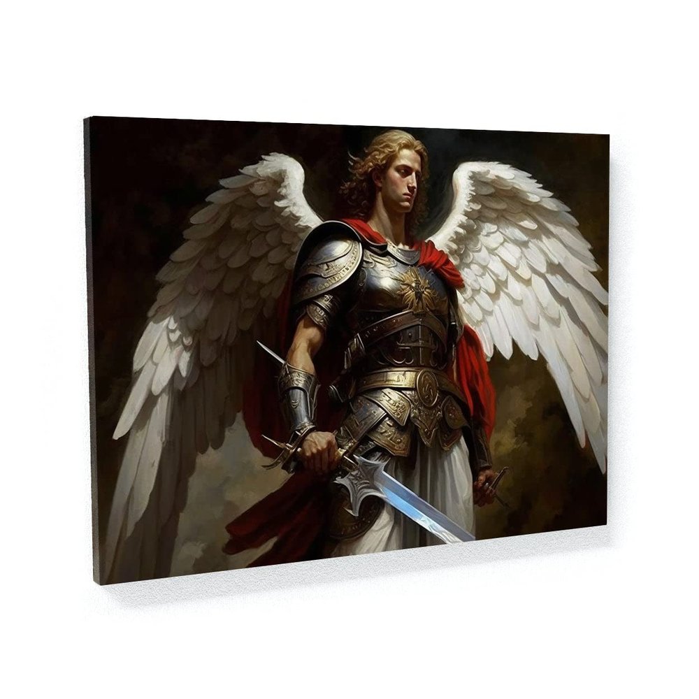 Sense Canvas Angel Art Angel Defense 21 Canvas Art - Home Decor Wall Art Print Poster Painting Small 16x12 / 0.75"