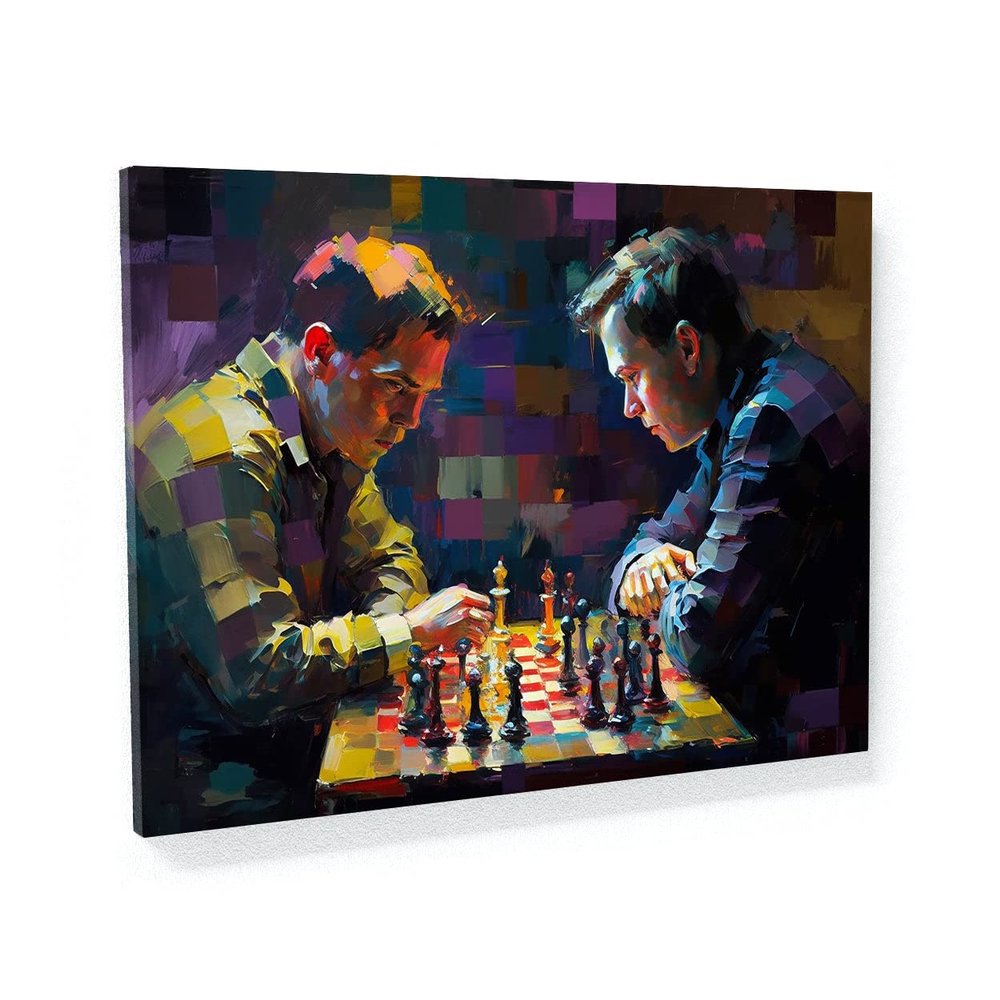 Sense Canvas Chess Drama 22 Canvas Art - Home Decor Wall Art Print Poster Painting Small 16x12 / 0.75"