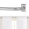 TANGWIN Silver Wrap Around Curtain Rods 48 to 90 In:Blackout Heavy Duty Adjustable Window Curtain Rod Room Darkening,1 Inch Modern Industrial Curved French Return Metal Drapery Rod Easy Install,Nickel view 1