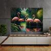 Sense Canvas Flamingo Vibrant Tropical 2 Canvas Art - Home Decor Wall Art Print Poster Painting Small 16x12 / 0.75" view 2
