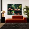 Sense Canvas Flamingo Vibrant Tropical 2 Canvas Art - Home Decor Wall Art Print Poster Painting Small 16x12 / 0.75" view 3