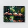 Sense Canvas Flamingo Vibrant Tropical 2 Canvas Art - Home Decor Wall Art Print Poster Painting Small 16x12 / 0.75" view 4