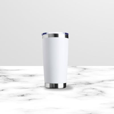 20 oz Stainless Steel Double Wall Vacuum Vasos Travel Cup Tumbler Thermal Coffee Mug Cup With Lid (White)