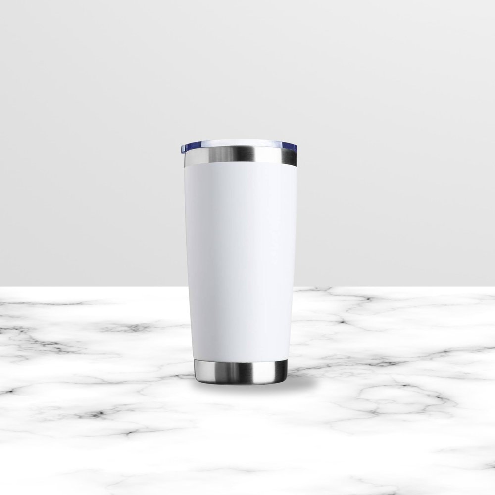 20 oz Stainless Steel Double Wall Vacuum Vasos Travel Cup Tumbler Thermal Coffee Mug Cup With Lid (White)