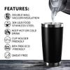 20 oz Stainless Steel Double Wall Vacuum Vasos Travel Cup Tumbler Thermal Coffee Mug Cup With Lid (White) view 3