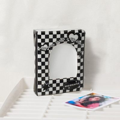 Cool Black White Photocard Holder 3 Inch Photo Album 40 Pockets Idol Cards Postcards Collect Book Polaroid Album,Grid