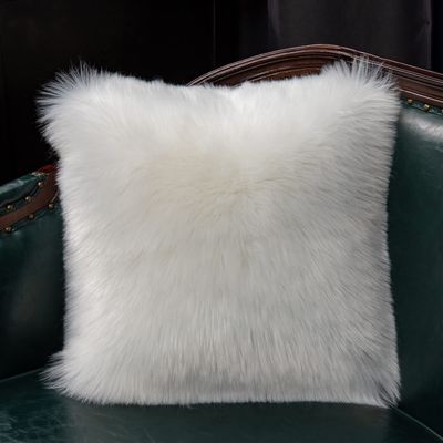 Lifup 1 Pack Soft Fluffy Faux Fur Decorative Throw Pillow Cover, Cozy Cushion Case for Couch Sofa Bed Bedroom Car Living Room Single Side Faux Fur White 20 x 20