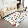 Excavator Area Rug 5x7, Tractor Machinery Trucks Rug, Construction Vehicle Carpet for Kids Boys, Bulldozer Crane Equipment Truck Washable Decorative Rug for Living Room, Yellow Green view 1