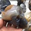 1pc Natural Crystal Stone Agate Hole Skull Figurines Crystal Geodes Home Decor,300g-400g view 2