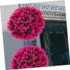 FOMIYES Artificial Topiary Balls Artificial Plant Topiary Ball Faux Boxwood Balls Faux Topiary Plant Ball Grass Plant Ball Spheres for Backyard Balcony Garden Rosy Boxwood Topiary Ball view 4
