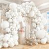 412pcs White Balloons 18 12 10 5 Inch White Balloon Garland Arch Kit Different Sizes Matte Latex Balloons for Baby Shower Birthday Wedding Party Decorations view 1