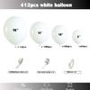 412pcs White Balloons 18 12 10 5 Inch White Balloon Garland Arch Kit Different Sizes Matte Latex Balloons for Baby Shower Birthday Wedding Party Decorations view 2
