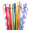 12Pcs Reusable Plastic Straws Colorful Plastic Straws, 11 Inch Long Hard Cup Drinking Straw with Cleaning Brush-12 Colors view 1
