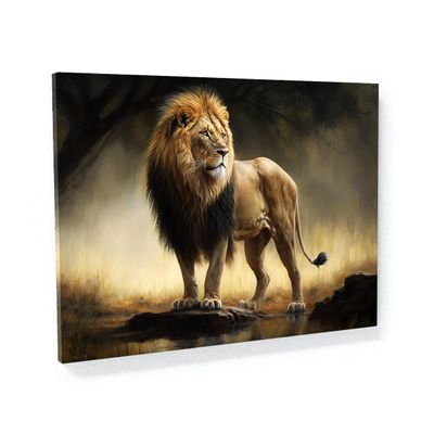 Sense Canvas Lion Pride Territory 63 Canvas Art - Home Decor Wall Art Print Poster Painting Large 40x30 / 1.5"