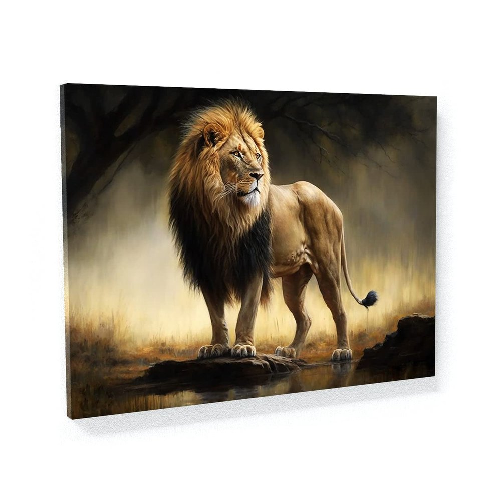 Sense Canvas Lion Pride Territory 63 Canvas Art - Home Decor Wall Art Print Poster Painting Large 40x30 / 1.5"