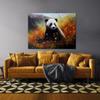 Sense Canvas Panda Meadow Flowers 16 Canvas Art - Home Decor Wall Art Print Poster Painting Small 16x12 / 1.5" view 3