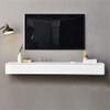 LAKIQ Solid Wood Floating TV Stand Shelf with Drawers and Door Wall Mounted Entertainment Center Media Console Wooden Wall Mounted TV Cabinet with Doors for Living Room (Wood Color,47"L x 9.5"W x 8"H) view 2