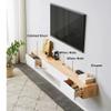 LAKIQ Solid Wood Floating TV Stand Shelf with Drawers and Door Wall Mounted Entertainment Center Media Console Wooden Wall Mounted TV Cabinet with Doors for Living Room (Wood Color,47"L x 9.5"W x 8"H) view 4