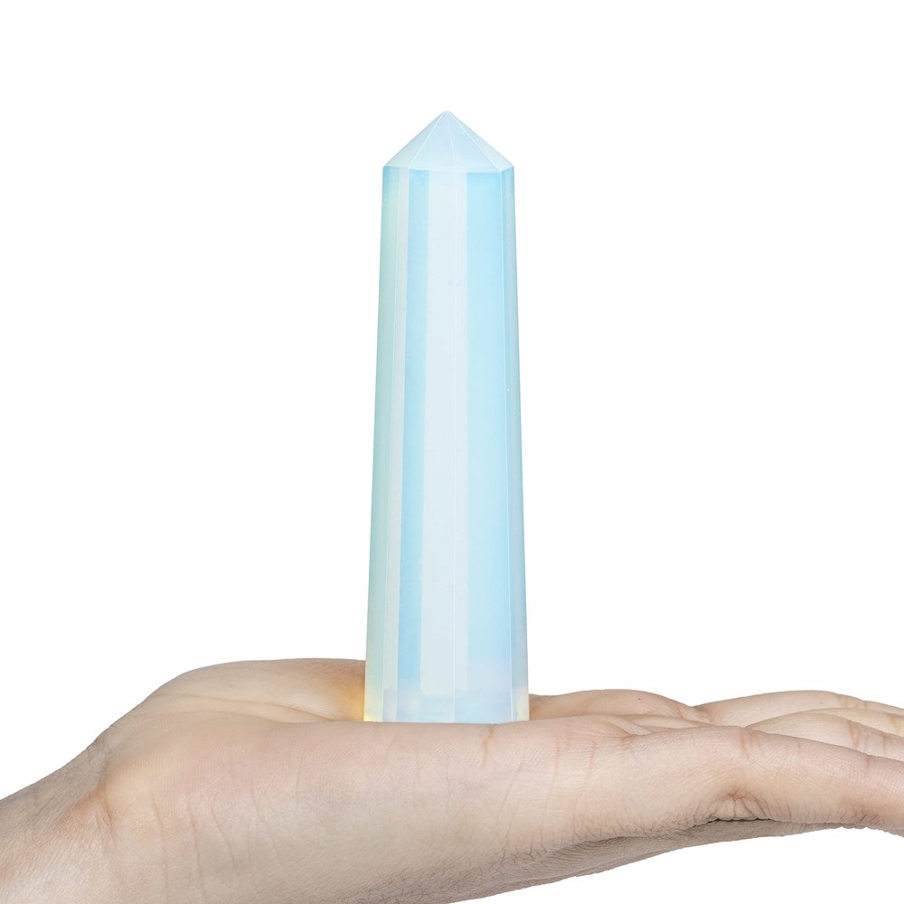 Crocon Opalite Large Crystal Tower Wand 3.5-4.5" Natural Spiritual Healing