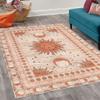 Ambesonne Sun and Moon Decorative Rug, Bohemian Artwork Design of Crescent Solar Ornament Esoteric Stars Ornaments, Quality Carpet for Bedroom Dorm and Living Room, 4' X 5' 5", Burnt Sienna view 2
