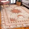 Ambesonne Sun and Moon Decorative Rug, Bohemian Artwork Design of Crescent Solar Ornament Esoteric Stars Ornaments, Quality Carpet for Bedroom Dorm and Living Room, 4' X 5' 5", Burnt Sienna view 3