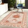 Ambesonne Sun and Moon Decorative Rug, Bohemian Artwork Design of Crescent Solar Ornament Esoteric Stars Ornaments, Quality Carpet for Bedroom Dorm and Living Room, 4' X 5' 5", Burnt Sienna view 4