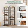 Hzuaneri 8 Tiers Vertical Shoe Rack, Narrow Shoe Tower, Tall Shoes Shelf with 2 Hooks, Adjustable Shelves, Corner Shoes Shelves for Small Spaces, Entryway, Living Room, Rustic Brown SR04301B view 3