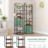 Hzuaneri 8 Tiers Vertical Shoe Rack, Narrow Shoe Tower, Tall Shoes Shelf with 2 Hooks, Adjustable Shelves, Corner Shoes Shelves for Small Spaces, Entryway, Living Room, Rustic Brown SR04301B view 4