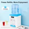 mignonnememe Water Cooler Dispenser Top Loading Hot and Cold Water Dispenser Countertop Water Cooler Holds 3 or 5 Gallon Bottles for Home, Office White view 4