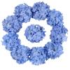 DH EYB 10 pcs Hydrangea Artificial Flowers, Silk Artificial Hydrangea Head with Stem Hydrangea for Bridal Wedding Baby Shower Home Party Decoration (Light Blue) view 1