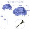 DH EYB 10 pcs Hydrangea Artificial Flowers, Silk Artificial Hydrangea Head with Stem Hydrangea for Bridal Wedding Baby Shower Home Party Decoration (Light Blue) view 2