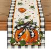 Artoid Mode Pumpkin Bow Buffalo Plaid Fall Table Runner,Seasonal Autumn Kitchen Dining Table Decoration for Home Party Decor 13x60 Inch view 1