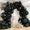 412pcs Black Balloons 18 12 10 5 Inch Black Balloon Garland Arch Kit Different Sizes Matte Latex Balloons for Baby Shower Birthday Wedding Party Decorations view 1
