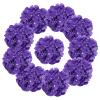 10 pcs Hydrangea Artificial Flowers, Silk Artificial Hydrangea Head with Stem Hydrangea for Bridal Wedding Baby Shower Home Party Decoration (Deep Purple) view 1