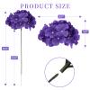 10 pcs Hydrangea Artificial Flowers, Silk Artificial Hydrangea Head with Stem Hydrangea for Bridal Wedding Baby Shower Home Party Decoration (Deep Purple) view 2