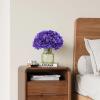 10 pcs Hydrangea Artificial Flowers, Silk Artificial Hydrangea Head with Stem Hydrangea for Bridal Wedding Baby Shower Home Party Decoration (Deep Purple) view 3