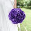 10 pcs Hydrangea Artificial Flowers, Silk Artificial Hydrangea Head with Stem Hydrangea for Bridal Wedding Baby Shower Home Party Decoration (Deep Purple) view 4