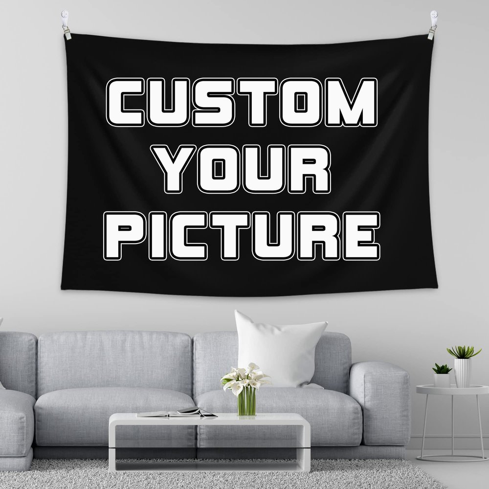 BLINGPAINTING Custom Tapestry Upload Images Customizable Personalized Backdrop Create Your Own Wall Hanging For Living Room Bedroom Dorm Home Decor (60" W x 60" L)