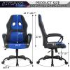 Gaming Chair Massage Office Chair Ergonomic Video Game Chairs Adjustable Reclining Computer Chair with Lumbar Support Armrest Headrest Task Rolling Swivel Chair Game Chair for Adult Teen, Blue view 2