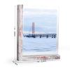 Lavezee 8x10 Picture Frames Set of 2, Double Sided Frame with Distressed White L Shaped Holder Stand for 8 by 10 Photo Art, Desktop or Tabletop Decor view 3
