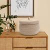 Zerodeko Cotton Rope Basket with Lid Round Woven Basket Decorative Storage Bin Organizer Box Lidded Baskets Egg Holder Jewelry Box Cosmetic Holder for view 3