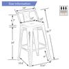 Alunaune 24" Metal Counter Height Barstools Set of 4, Industrial Counter Bar Stools Kitchen Bar Chairs Indoor Outdoor Stool-Low Back, White view 2