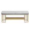 ZEELYDE Shoe Rack,Two-Tier Padded Organization and Storage Bench, Shoe Rack with Open Shelves, Metal Frame, Ideal for Entryway Hallway Living Room,A,100CM view 1