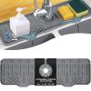 BFONS XL Silicone Faucet Handle Drip Catcher Tray, Gray, 18.1in x 5.7in x 0.79in view 1