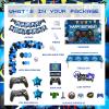 Hombae Video Game Party Decorations, Blue and Black Video Game Birthday Decorations Backdrop Balloon Garland Banner Hanging Sign Tablecloth Cake Cupcake Topper Black Controller Go Win Game On view 2